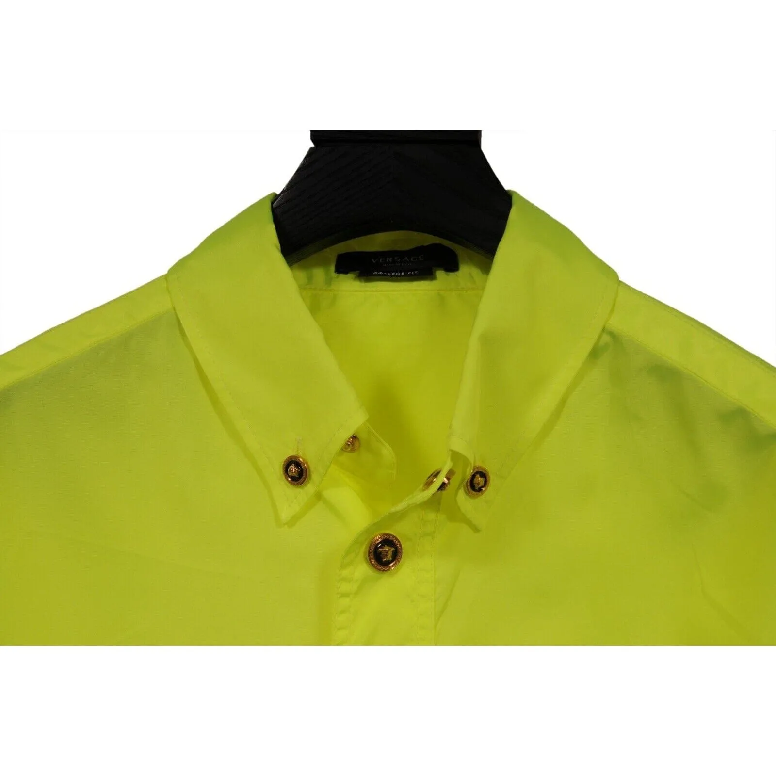 Medusa Button Down Shirt IT 46 Neon Green Long Sleeve Collard Top