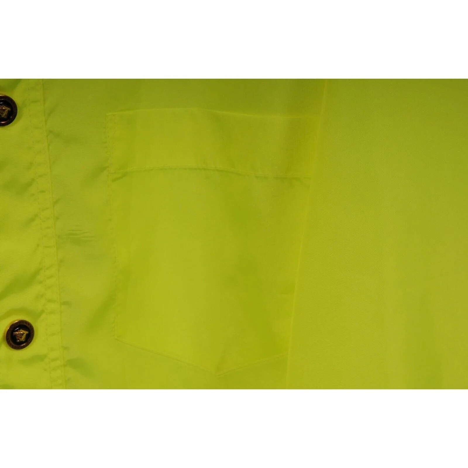 Medusa Button Down Shirt IT 46 Neon Green Long Sleeve Collard Top
