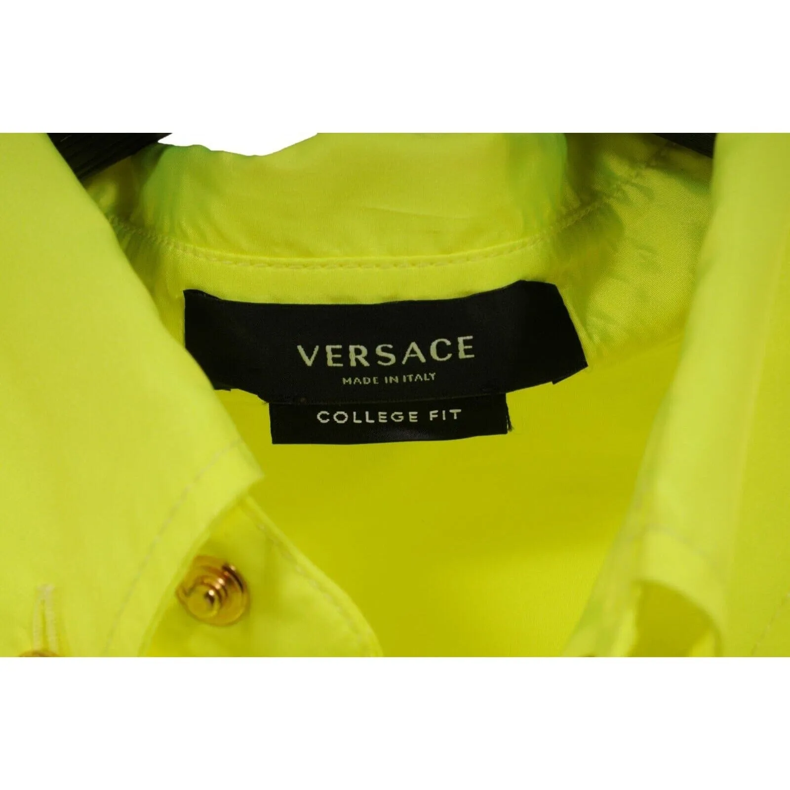 Medusa Button Down Shirt IT 46 Neon Green Long Sleeve Collard Top