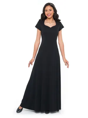 MELISSA (Style #118) - Heart Shaped Neck, Cap Sleeve Dress