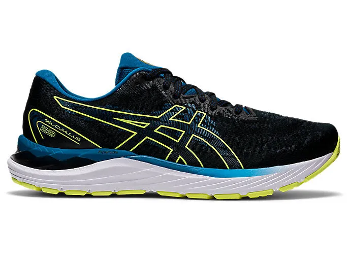 Men's Asics Gel-Cumulus 23, Black/Glow Yellow, 8.5 D Medium