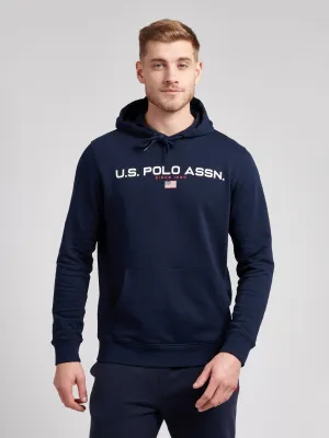 Mens Block Flag Graphic Hoodie in Navy Blue