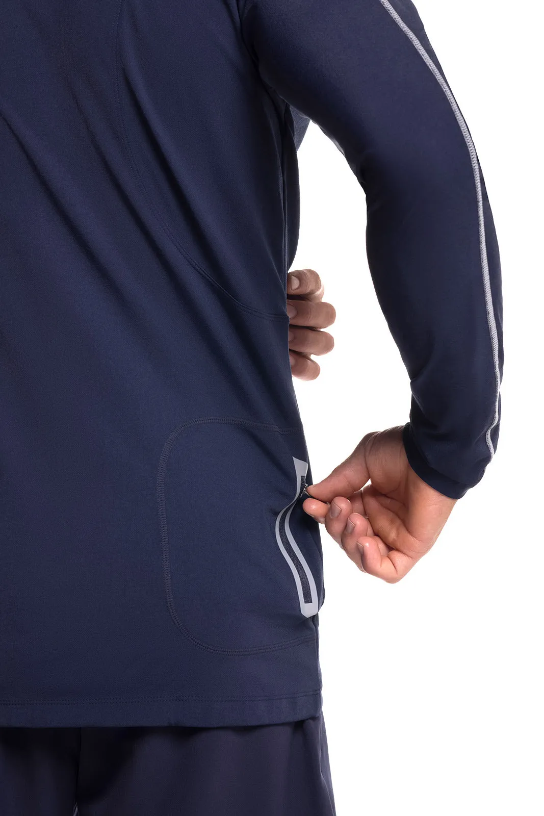 Men's Nocona Zip Rash Guard | Navy