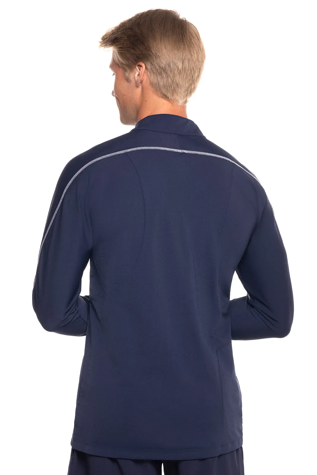 Men's Nocona Zip Rash Guard | Navy
