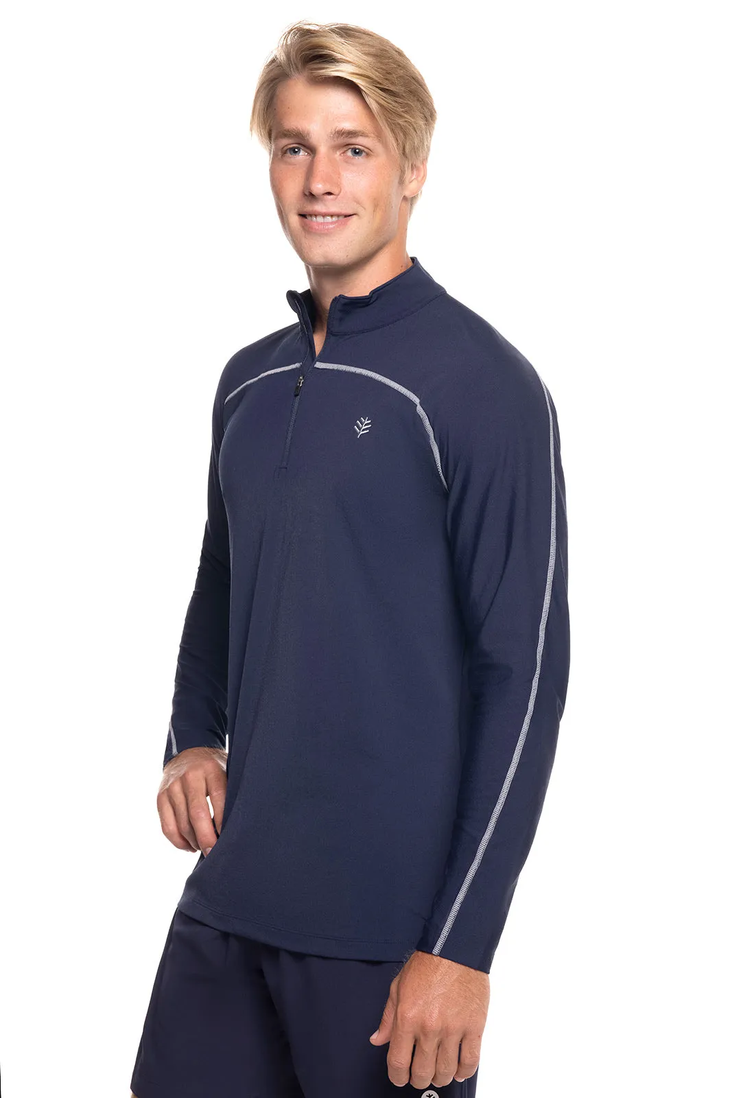 Men's Nocona Zip Rash Guard | Navy