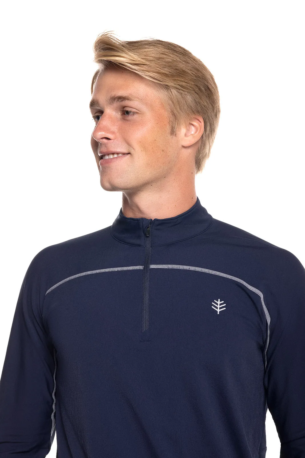 Men's Nocona Zip Rash Guard | Navy