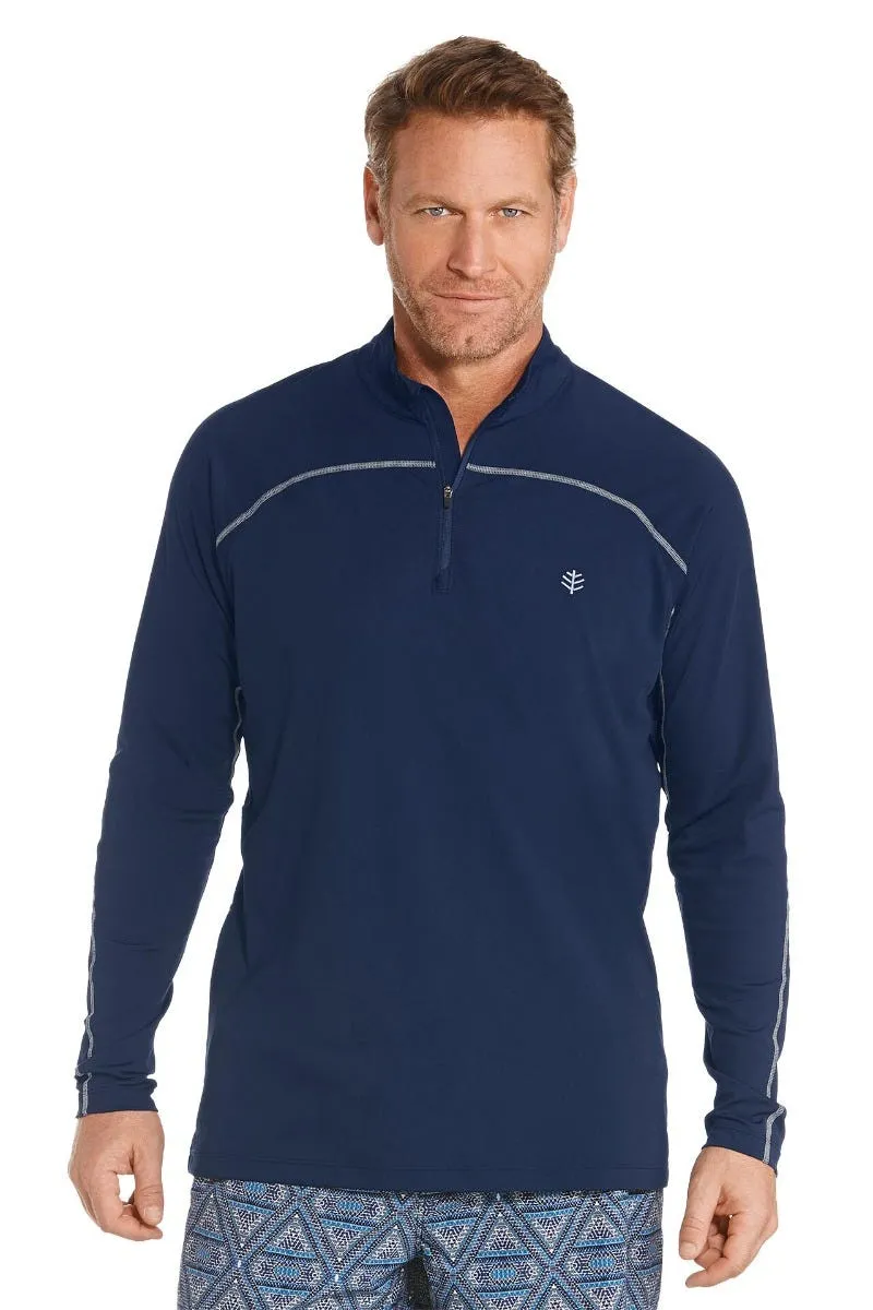Men's Nocona Zip Rash Guard | Navy