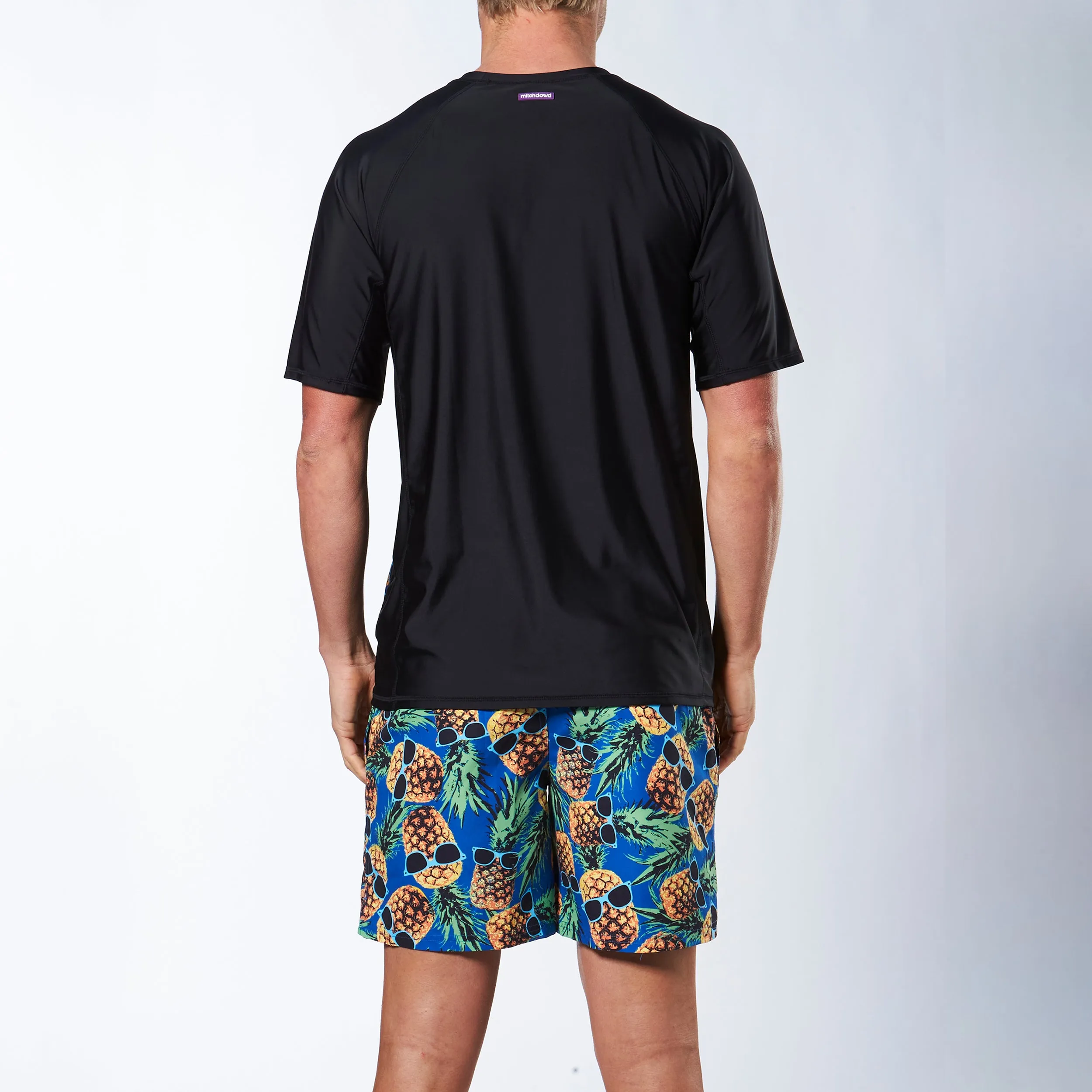Men's Pineapple Head Rash Top - Black