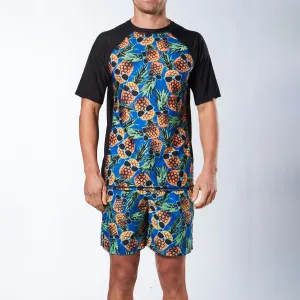 Men's Pineapple Head Rash Top - Black