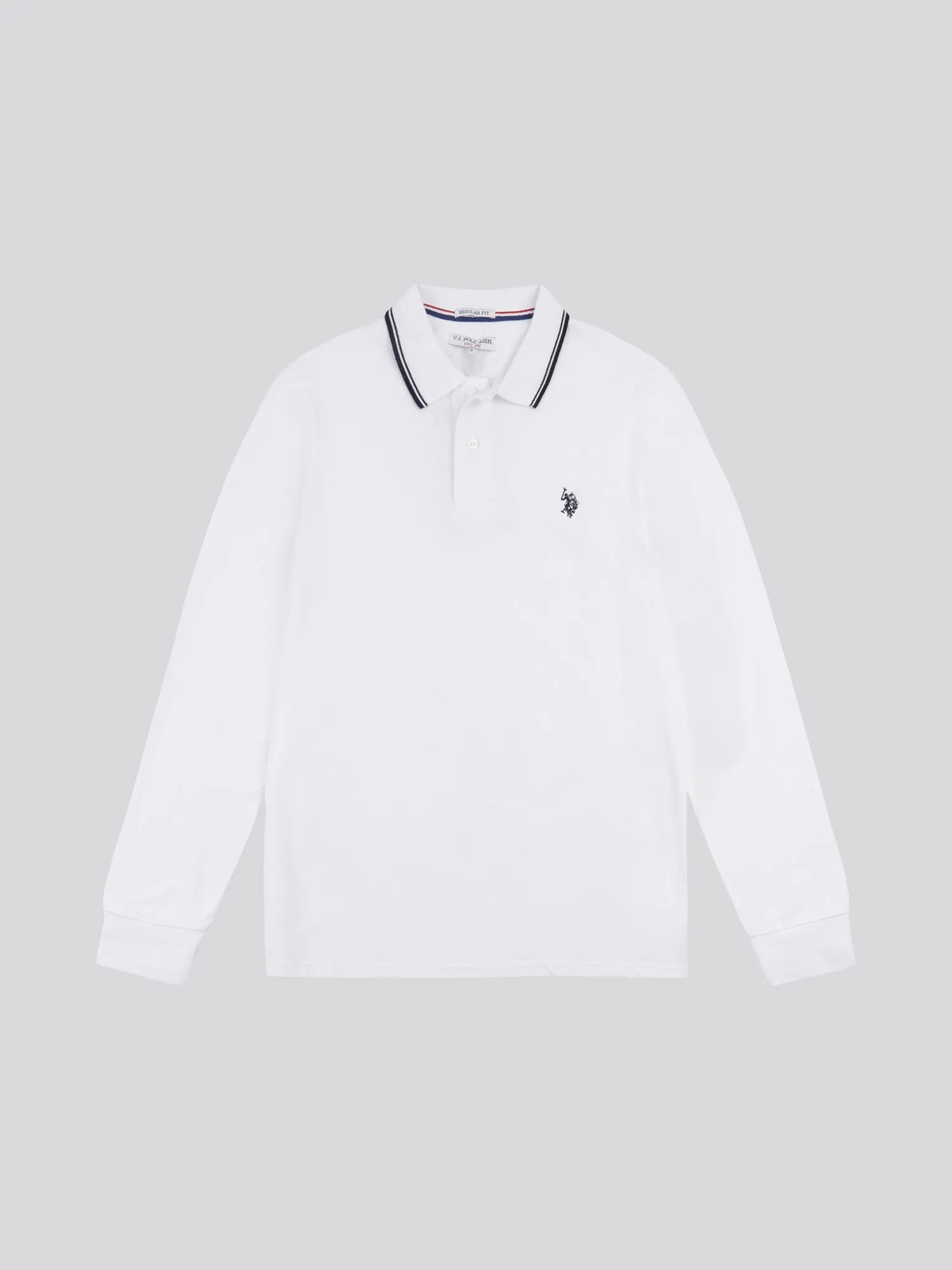 Mens Twin Tipped Pique Polo Shirt in Bright White