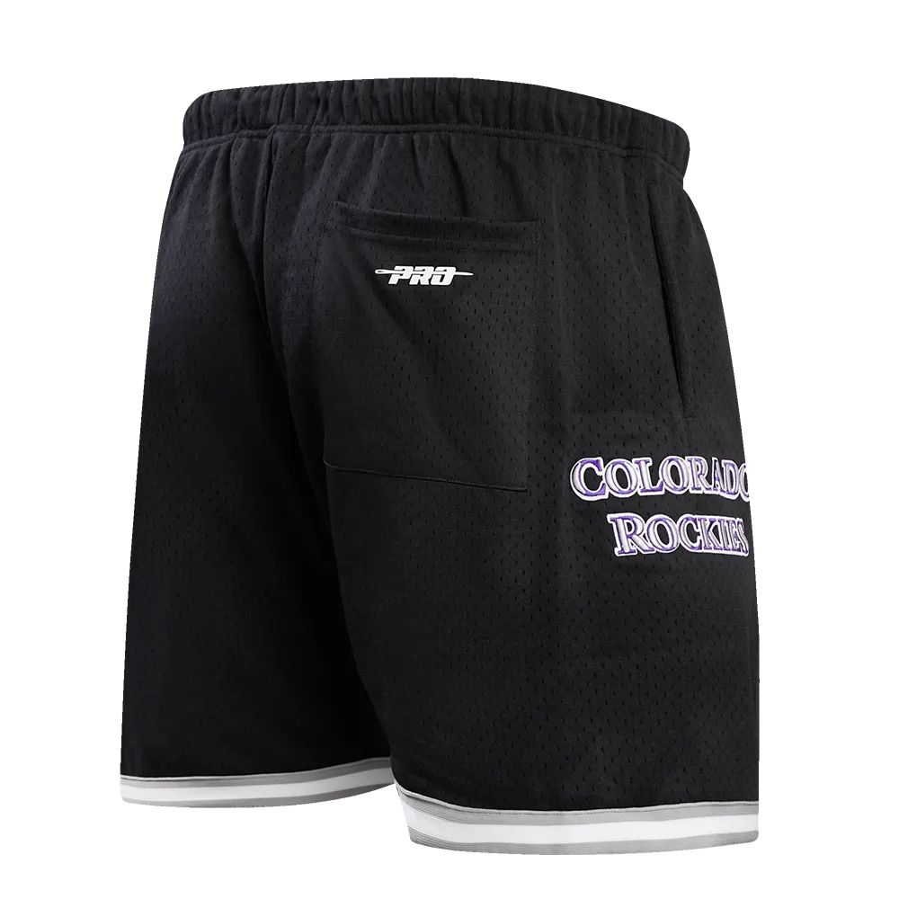 MLB COLORADO ROCKIES CLASSIC MEN'S MESH SHORT (BLACK/GRAY)