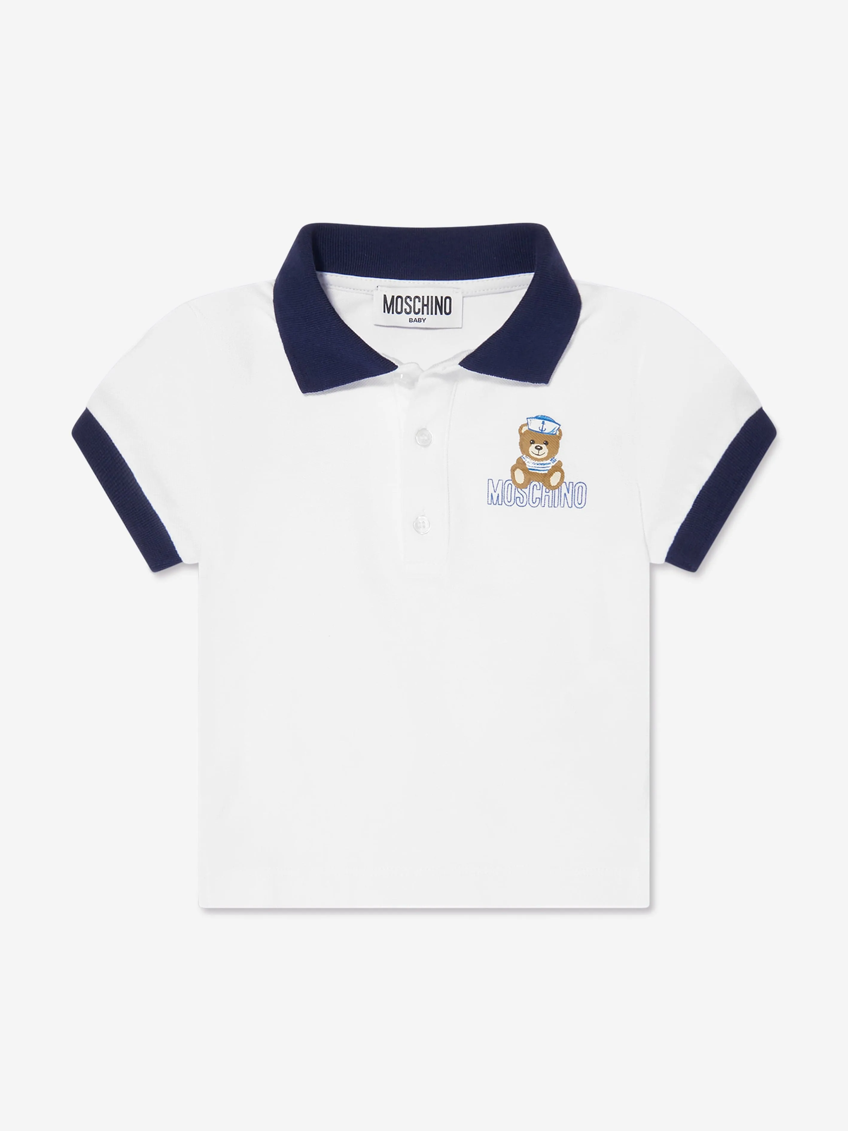 Moschino Baby Boys Polo Shirt And Shorts Set in White