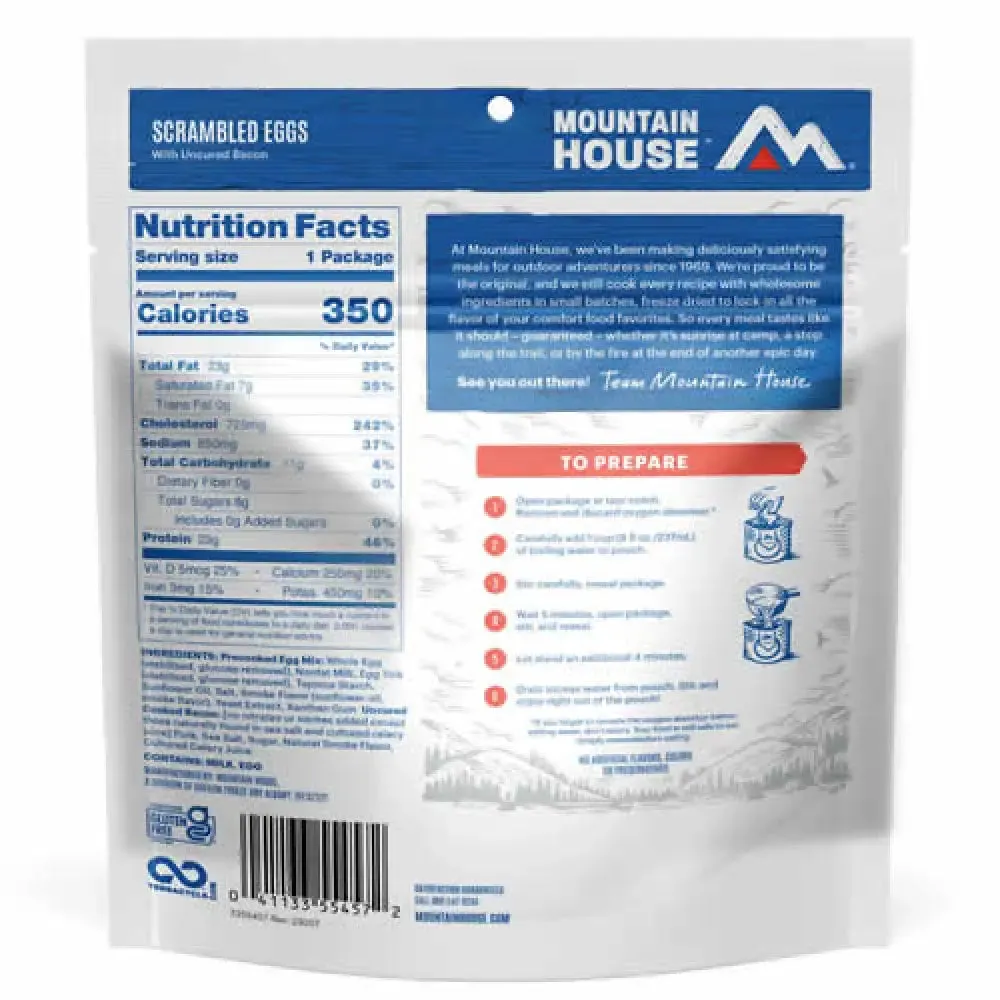 Mountain House SCRAMBLED EGGS with BACON Pouch (1 Serving)