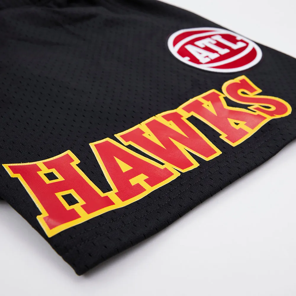 NBA ATLANTA HAWKS LOGO MEN'S MESH SHORT (BLACK)