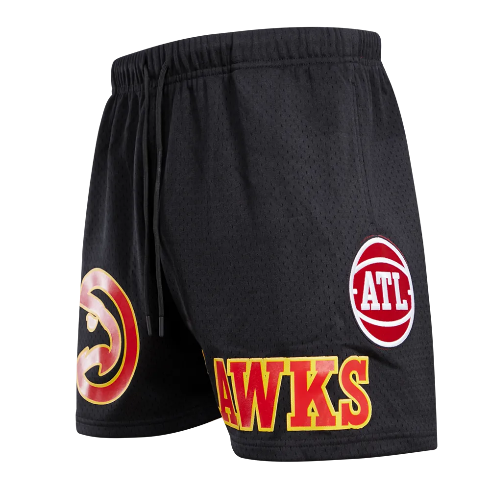 NBA ATLANTA HAWKS LOGO MEN'S MESH SHORT (BLACK)