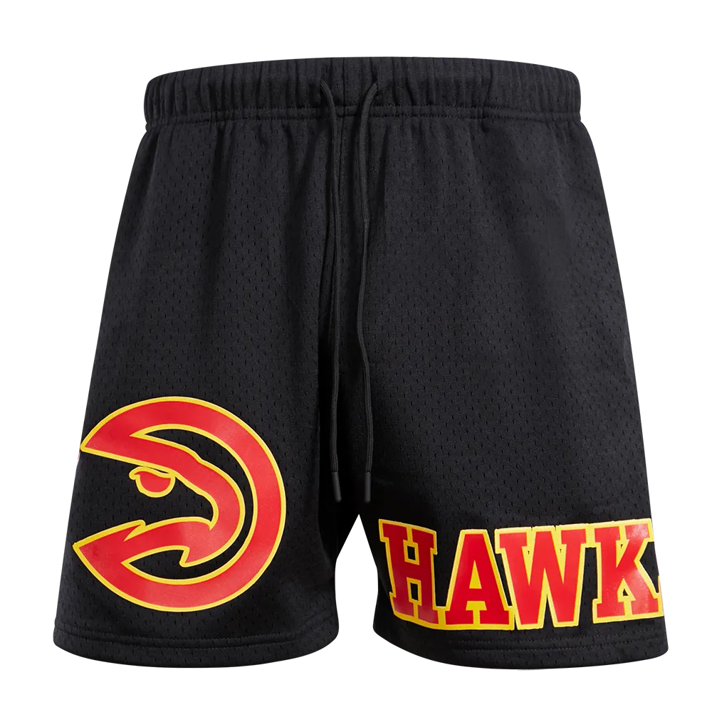 NBA ATLANTA HAWKS LOGO MEN'S MESH SHORT (BLACK)