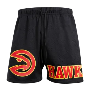 NBA ATLANTA HAWKS LOGO MEN'S MESH SHORT (BLACK)