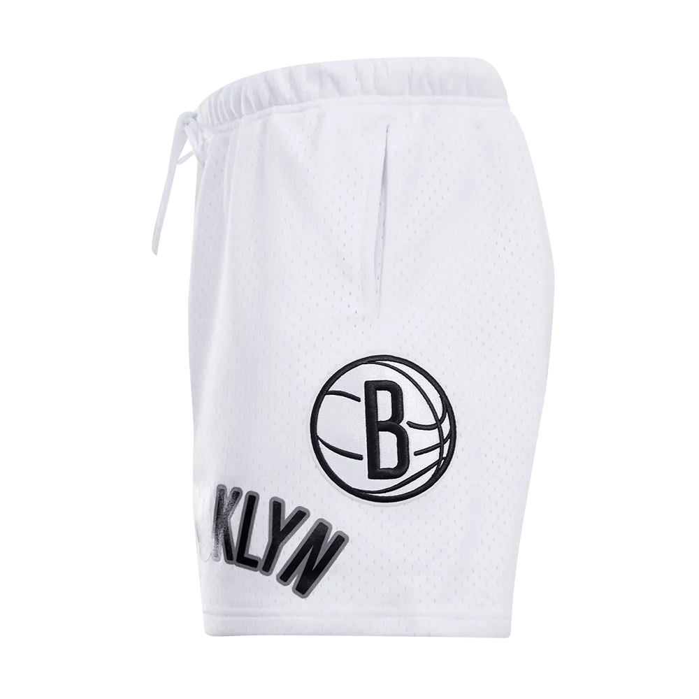 NBA BROOKLYN NETS LOGO MEN'S MESH SHORT (WHITE)
