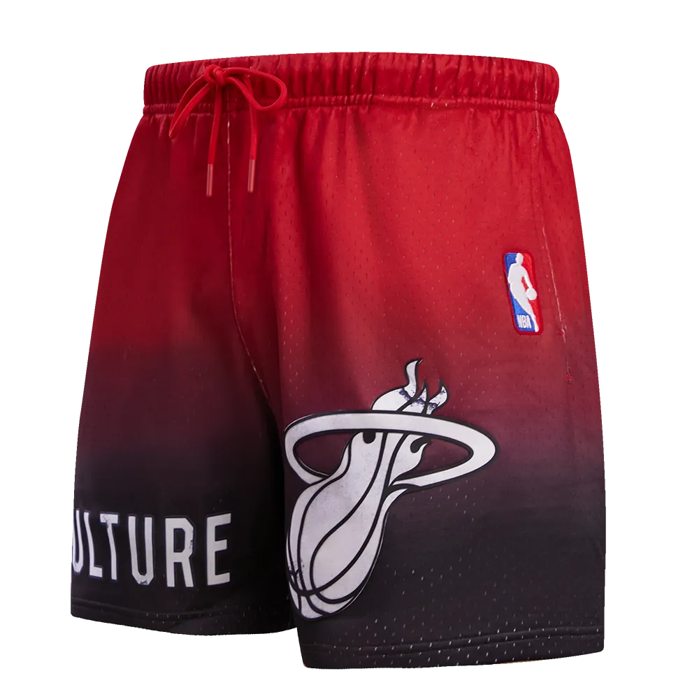 NBA MIAMI HEAT CHEST HEAT CULTURE MEN'S MESH SHORT (BLACK/RED)