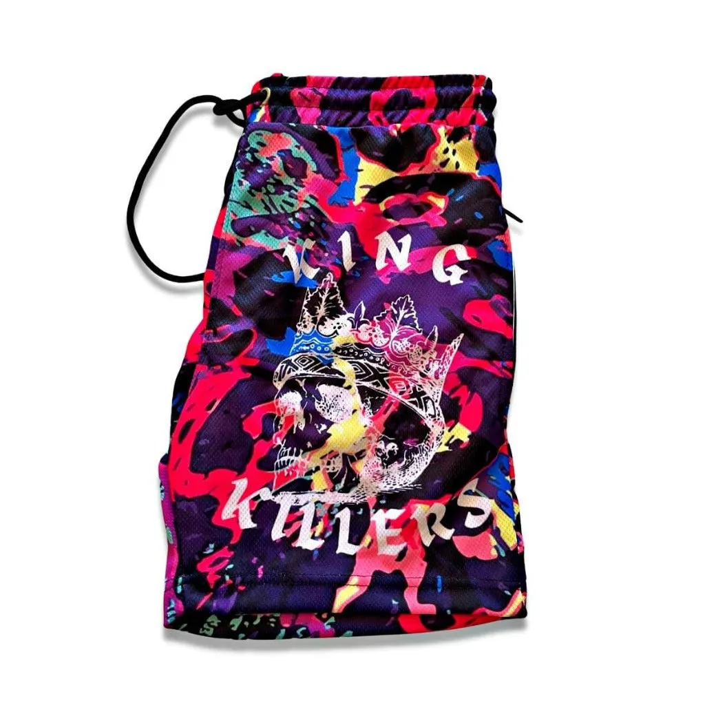 Neon Jungle Print Mesh Shorts