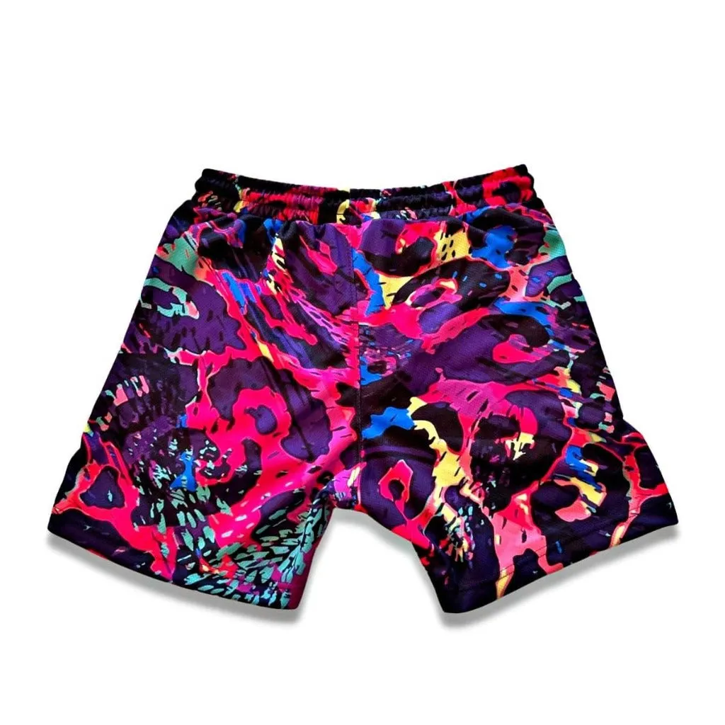 Neon Jungle Print Mesh Shorts