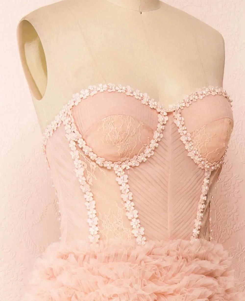 NEW 2022  Gorgeous Blush Pleated Sweetheart Princess Ball Gown Corset Adjustable Tie-back Evening Dresses