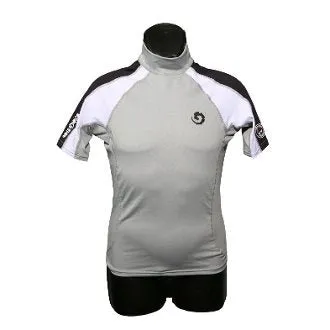 New Men's Anti-UV Short Sleeve Rash Guard (X-Small) for Scuba Diving, Snorkeling, Swimming & Surfing - Silver