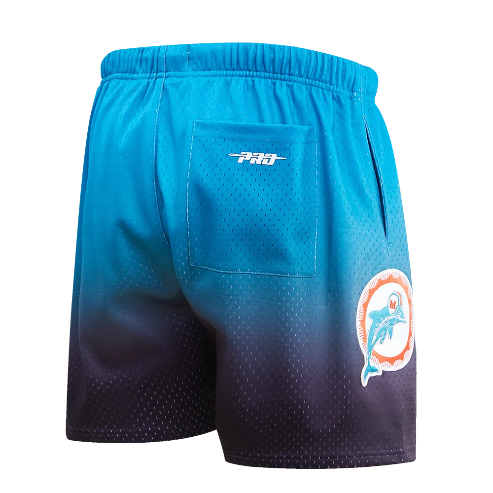 NFL MIAMI DOLPHINS TEAM OMBRE MEN'S MESH SHORT (BLACK/TEAL)