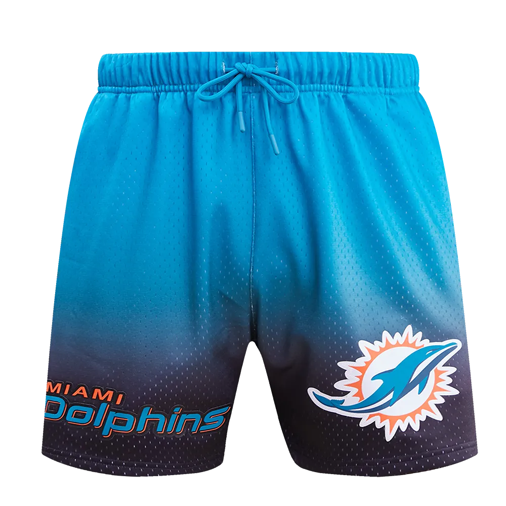 NFL MIAMI DOLPHINS TEAM OMBRE MEN'S MESH SHORT (BLACK/TEAL)