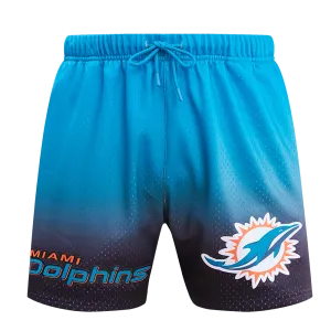 NFL MIAMI DOLPHINS TEAM OMBRE MEN'S MESH SHORT (BLACK/TEAL)