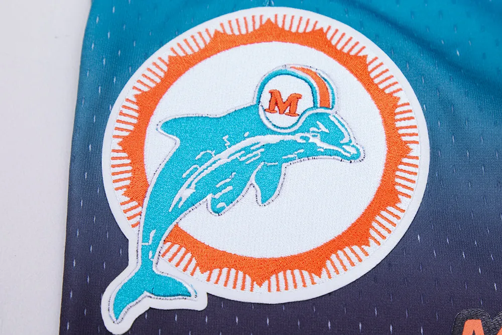 NFL MIAMI DOLPHINS TEAM OMBRE MEN'S MESH SHORT (BLACK/TEAL)