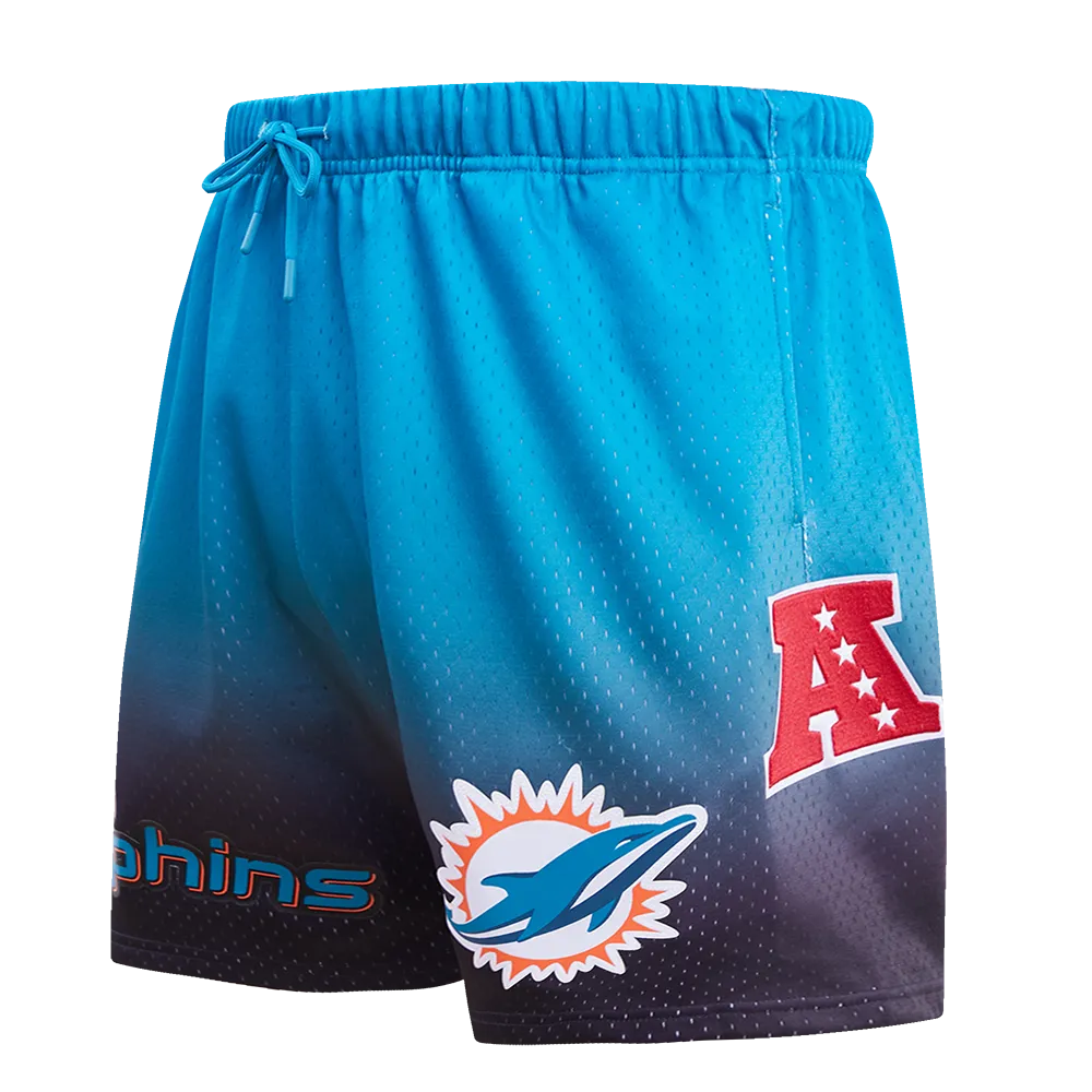 NFL MIAMI DOLPHINS TEAM OMBRE MEN'S MESH SHORT (BLACK/TEAL)