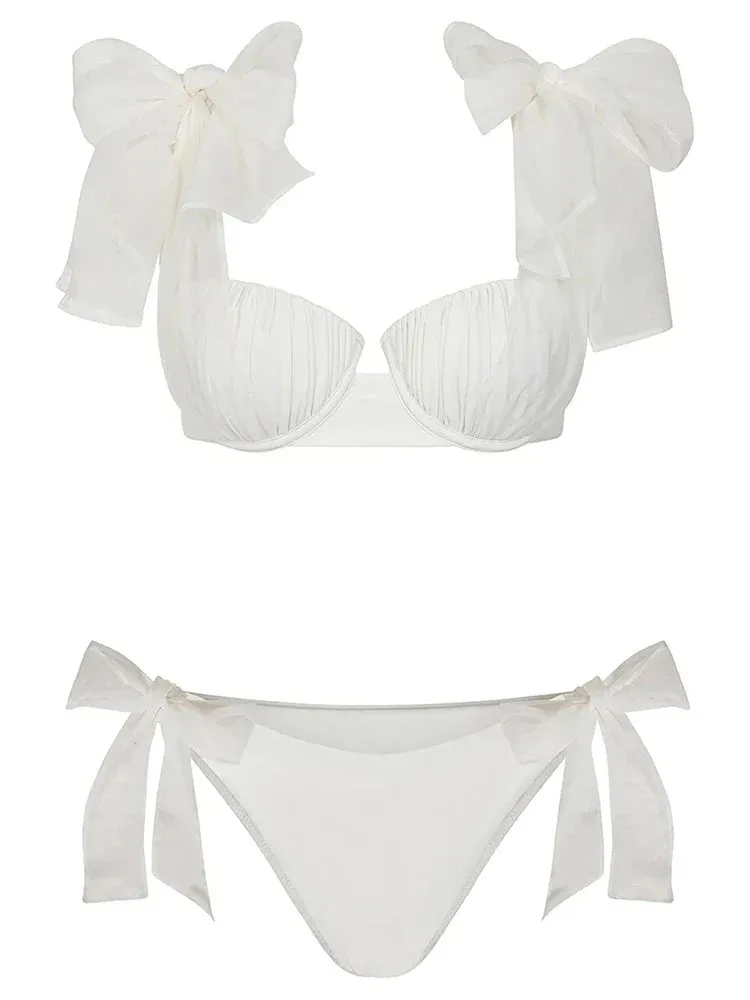 Off-Shoulder Ruffle Bikini Set for Beach Wear
