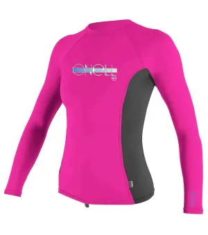 O'Neill girls rash tops - berry black long