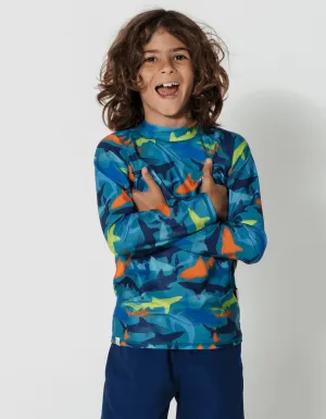 Orange Shark Rash Guard
