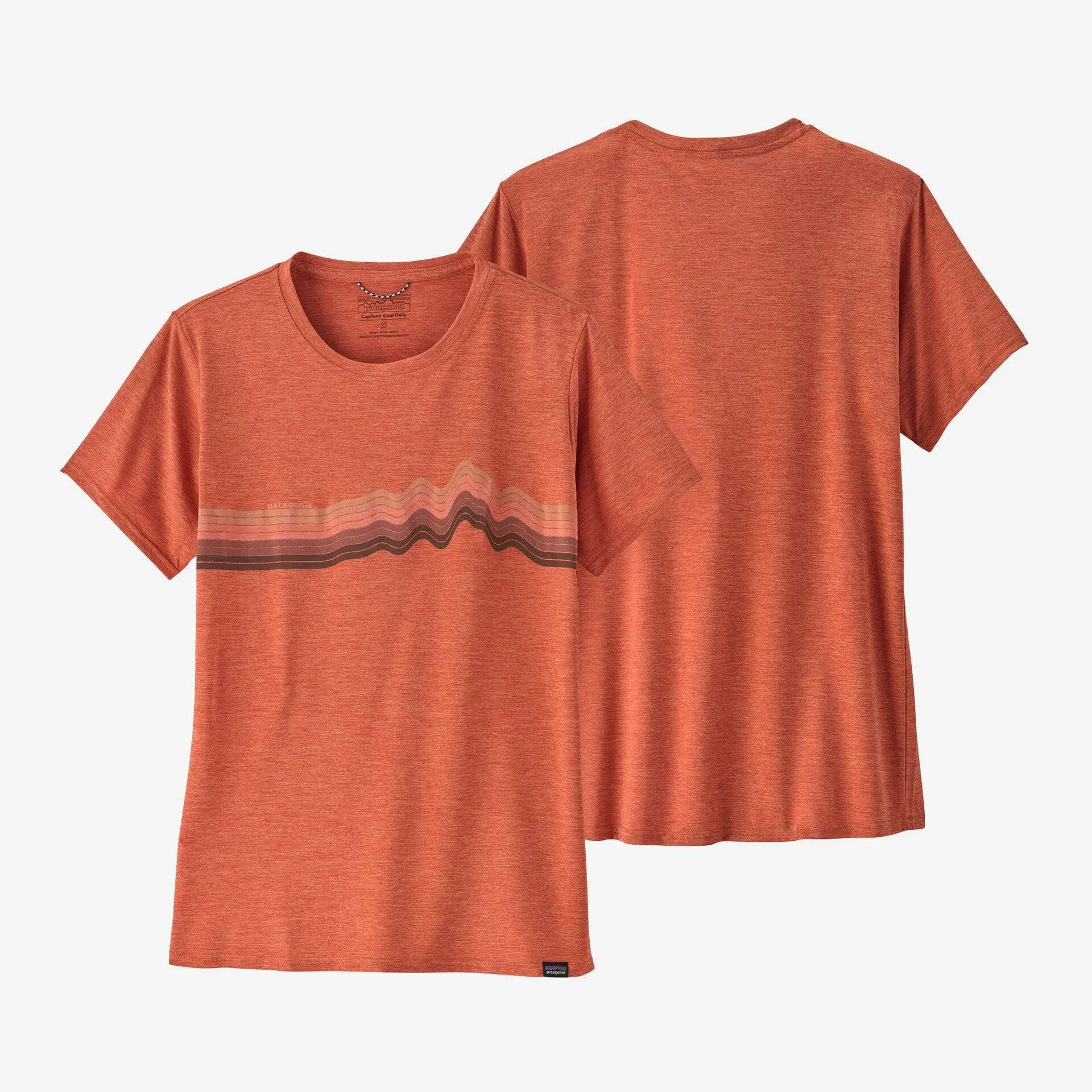 Patagonia Capilene Cool Daily Graphic Shirt Ridge Rise Stripe: Quartz Coral X-Dye