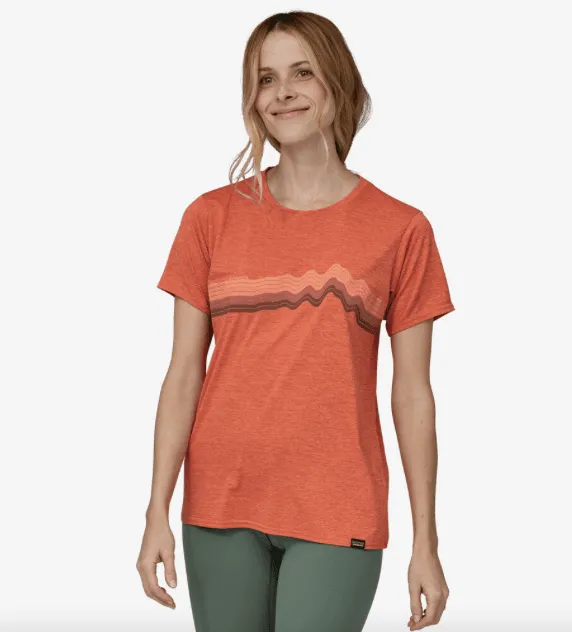 Patagonia Capilene Cool Daily Graphic Shirt Ridge Rise Stripe: Quartz Coral X-Dye