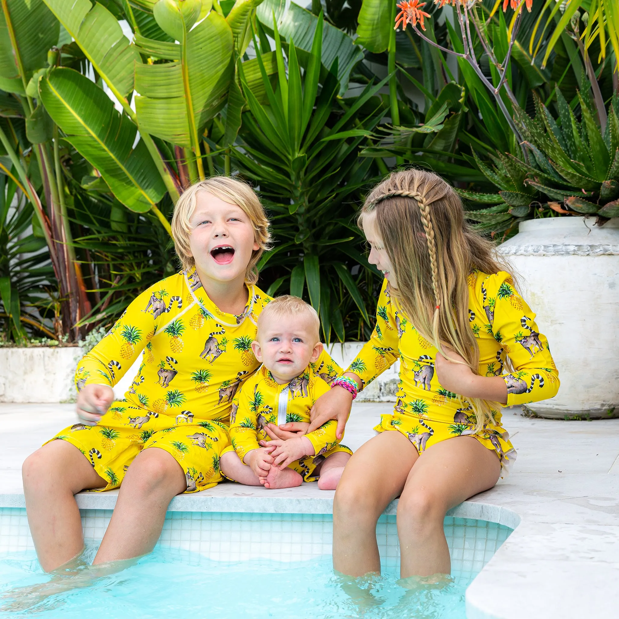 Pineapple Lemurs Kids' Rash Top