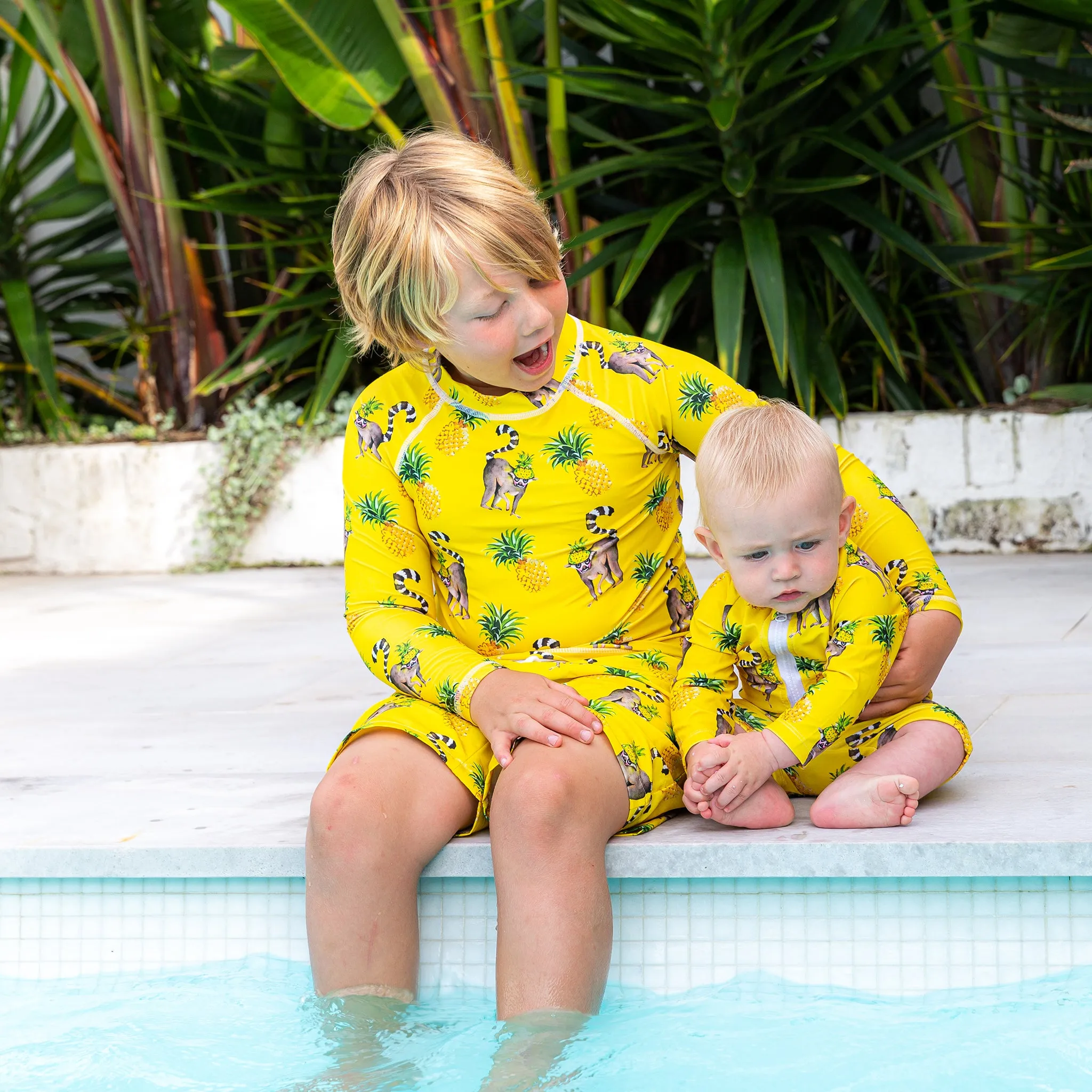 Pineapple Lemurs Kids' Rash Top