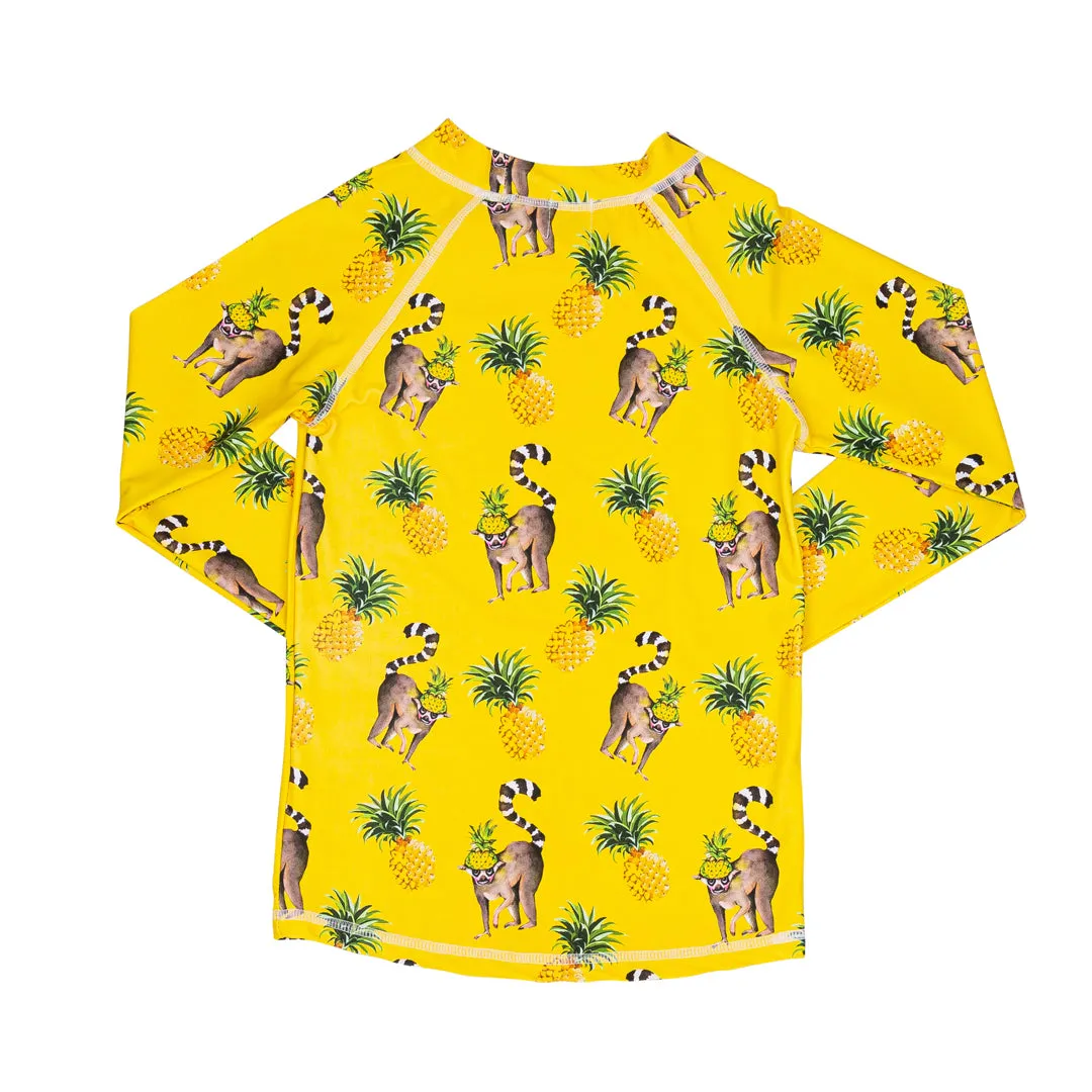 Pineapple Lemurs Kids' Rash Top