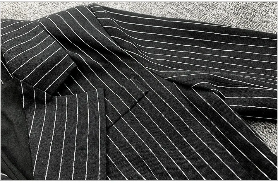 Pinstripe Blazer Short Set