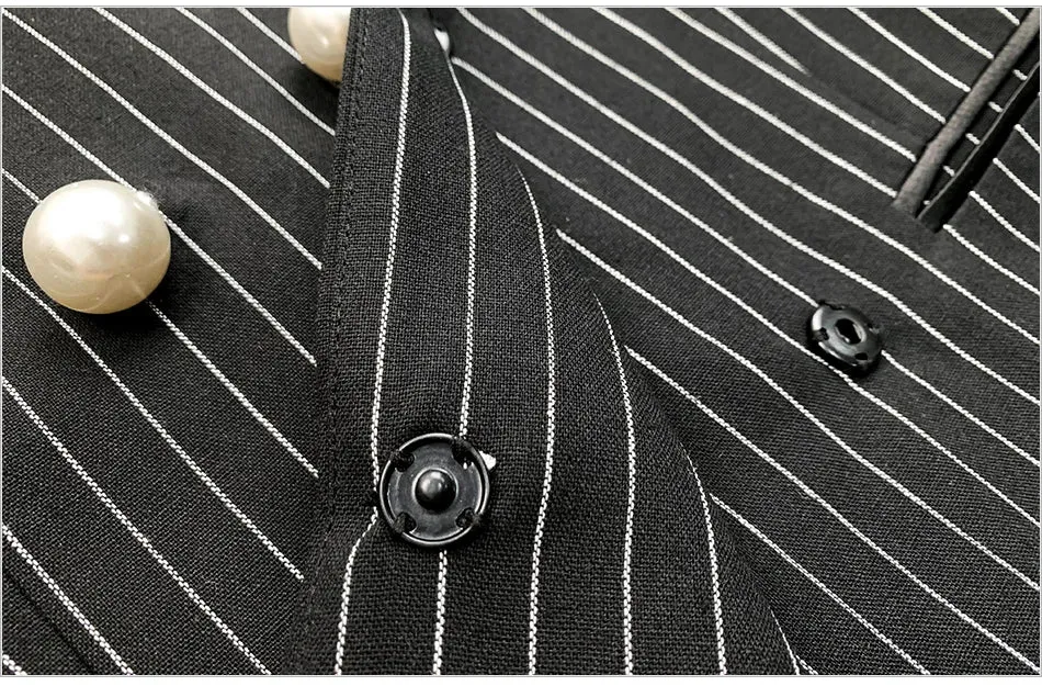 Pinstripe Blazer Short Set