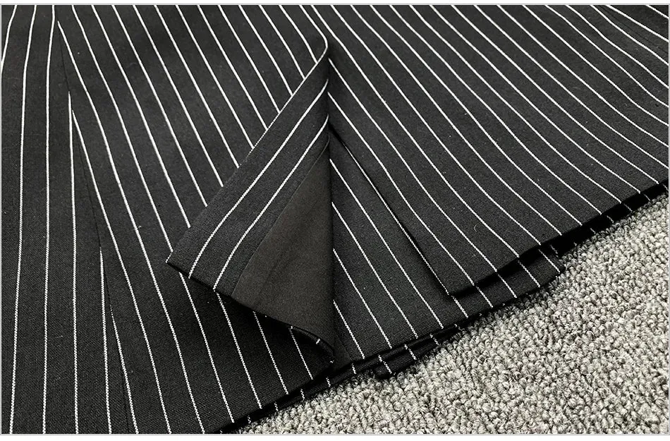 Pinstripe Blazer Short Set