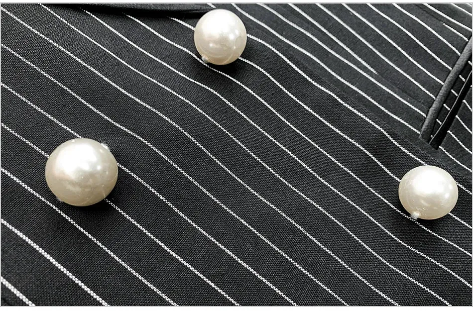 Pinstripe Blazer Short Set