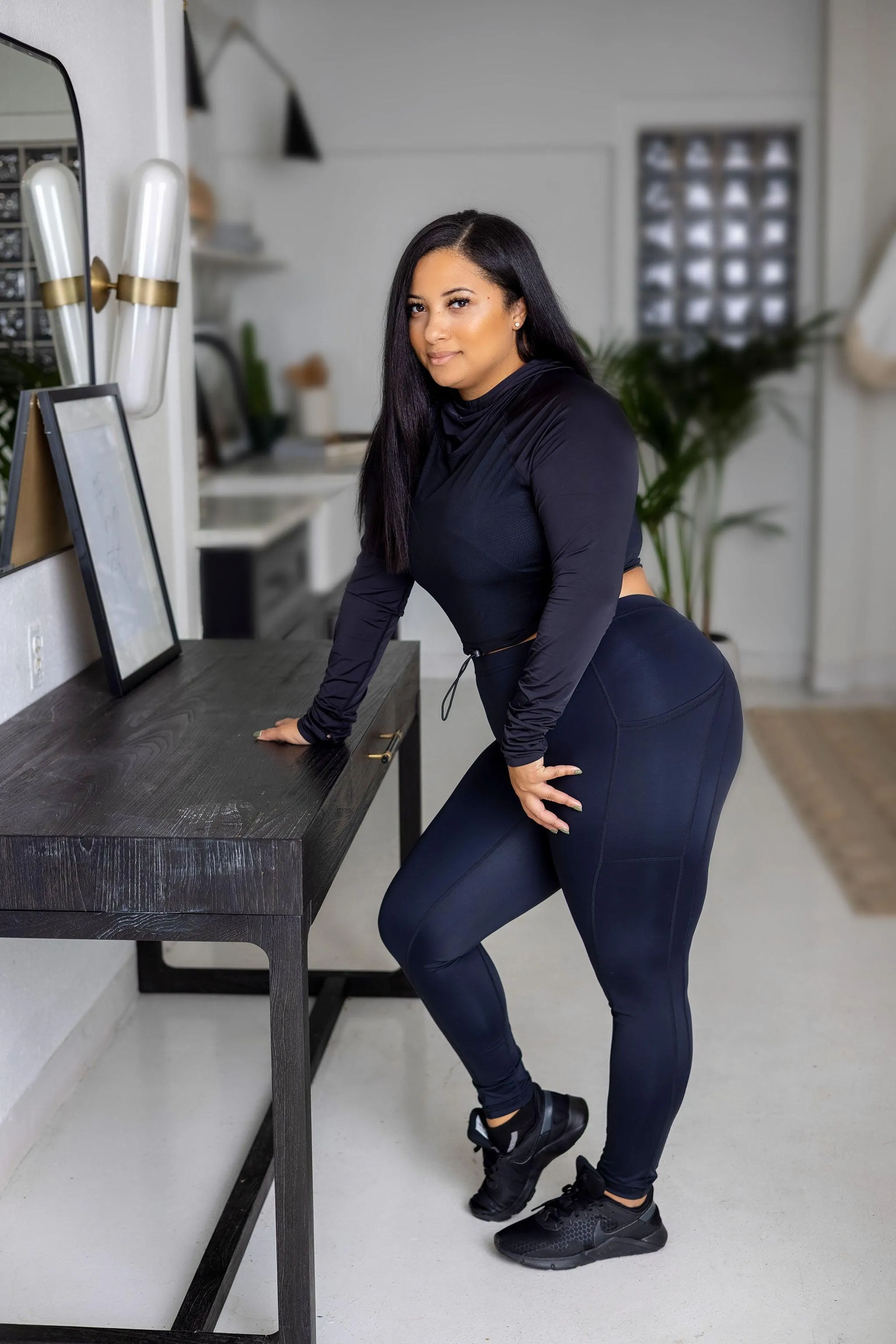 Power High-waist Compression Leggings - Black