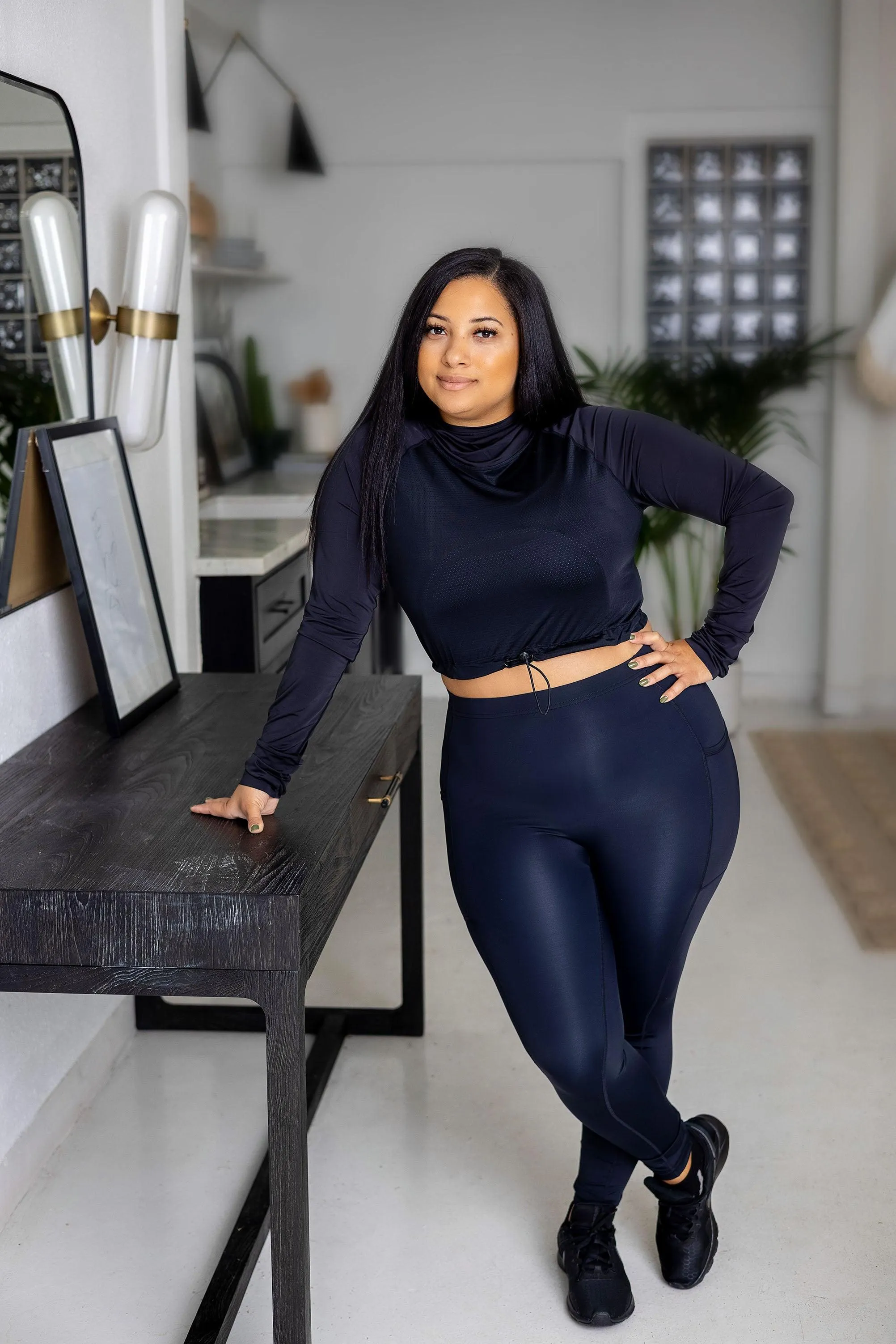 Power High-waist Compression Leggings - Black