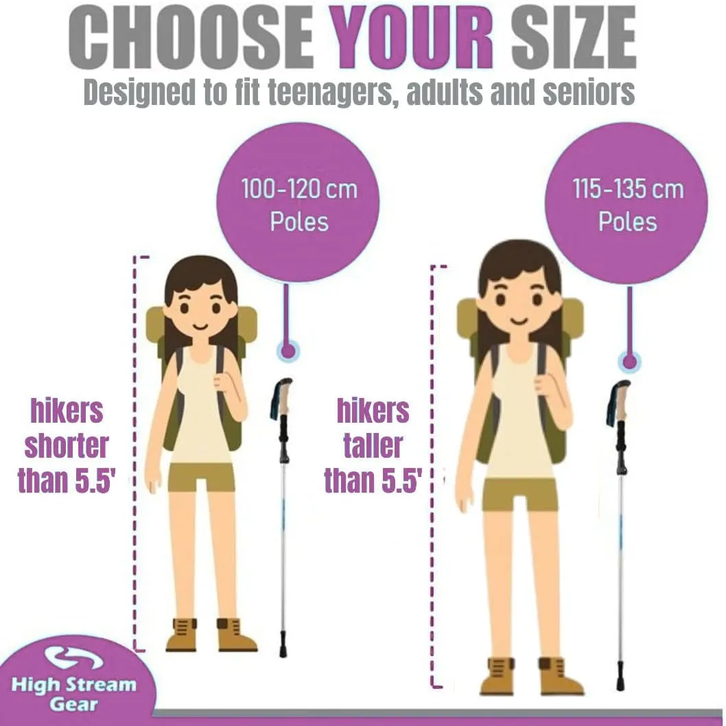 Premium Foldable Walking Poles for Adventure and Fitness - Stylish and Durable Design