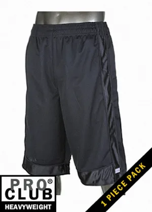 Pro Club Men's Heavyweight Black Mesh Shorts