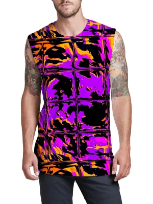 Purple Blackout Rave Glitch Men's Muscle Tank