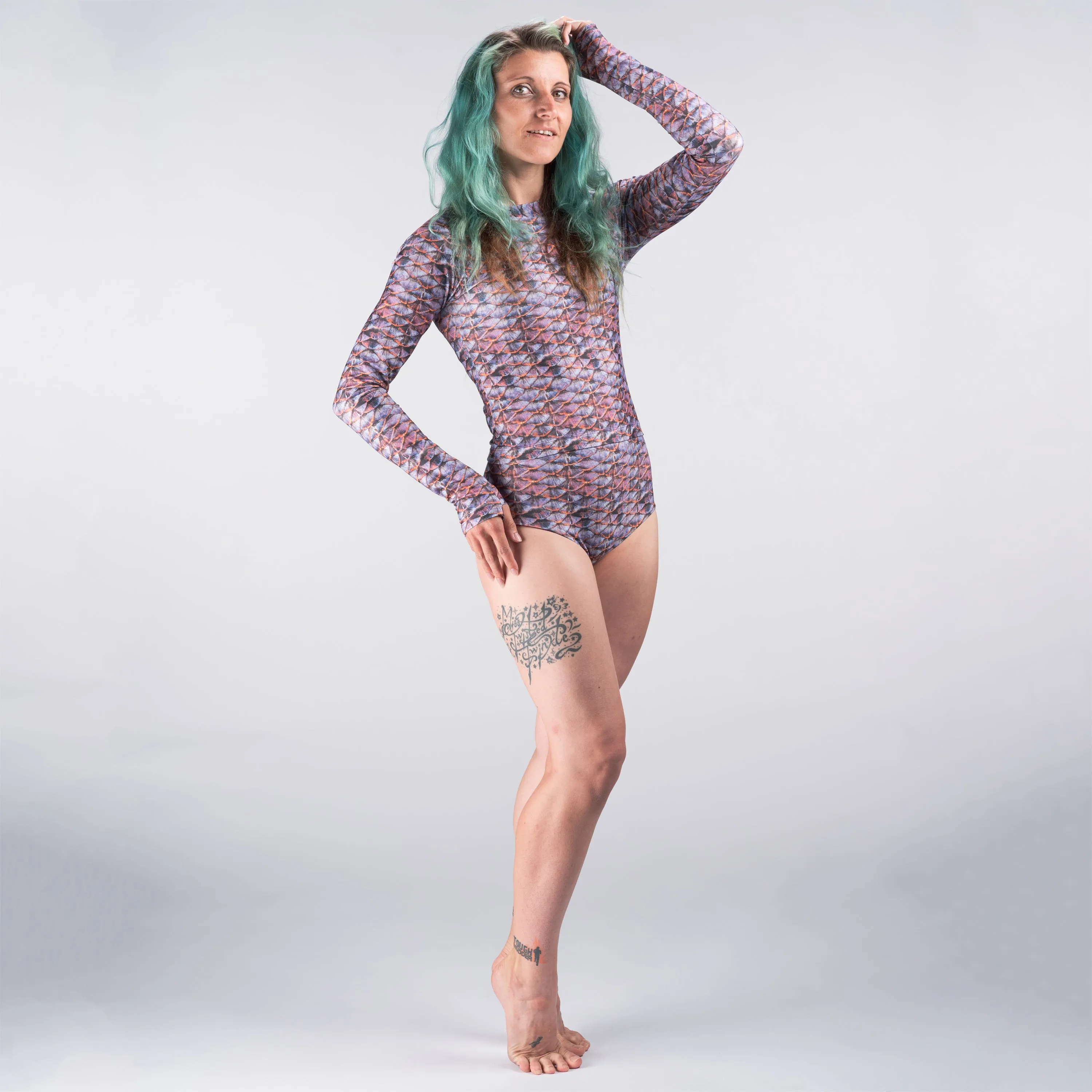 Purple Mermaid Scales Short Rash Guard
